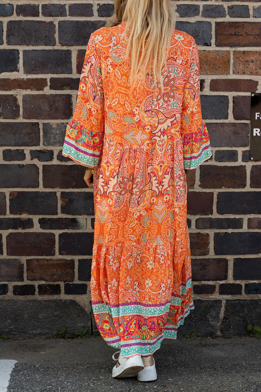 Alice Long paisley dress - Orange