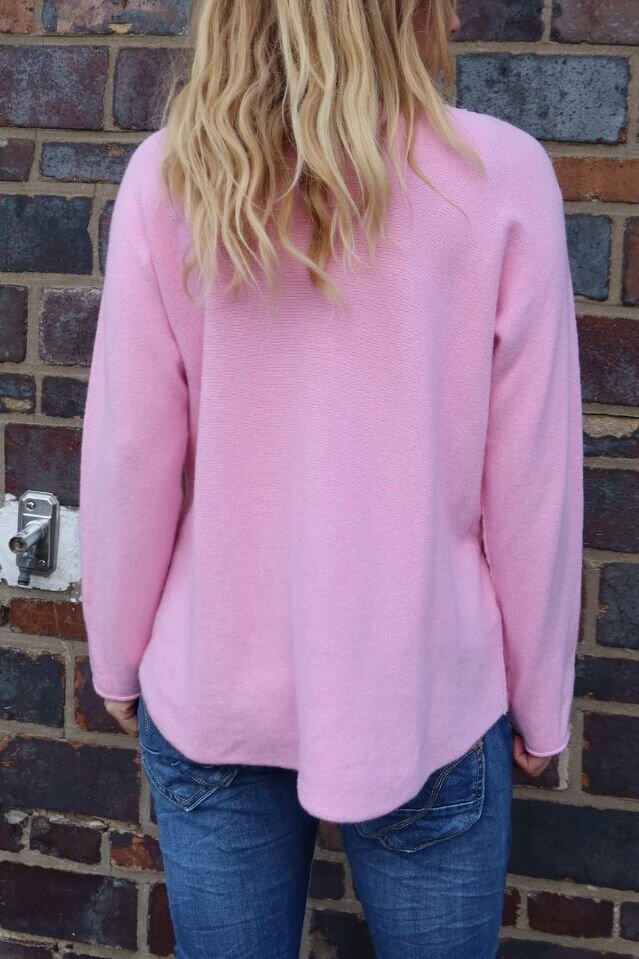 Allie Crew Neck Sweater - Pink