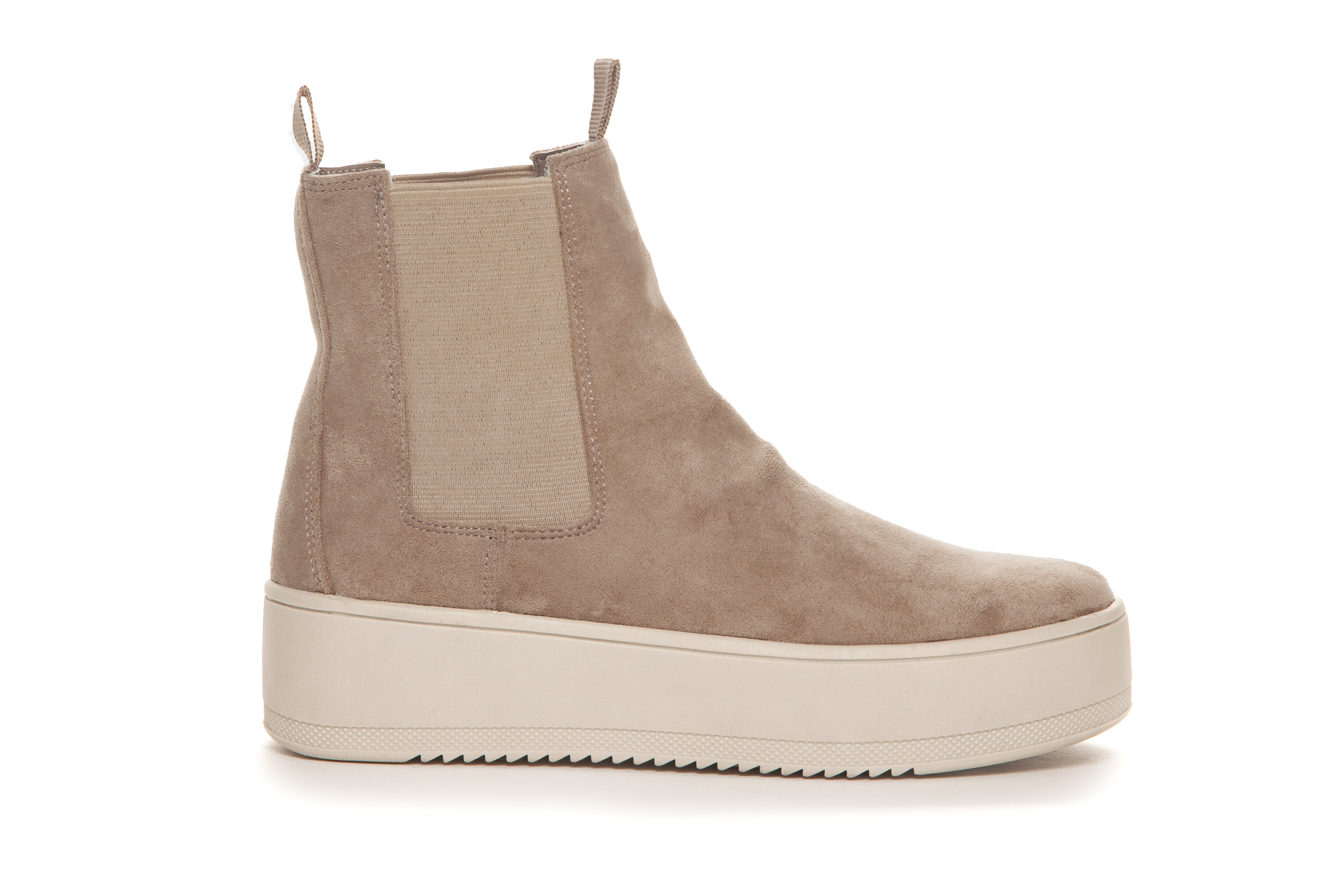 Ankle boots in suede imitation - Beige