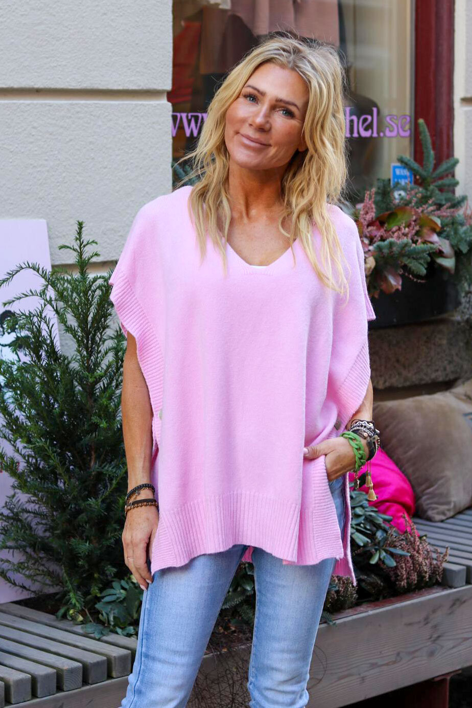 Annelie fine knit vest - Pink