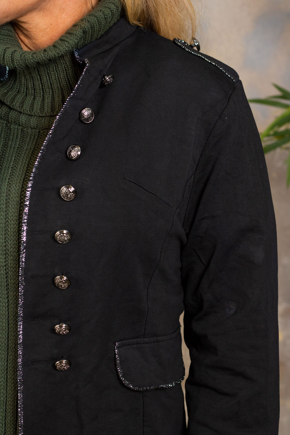 Army jacket - Glitter edges - Black