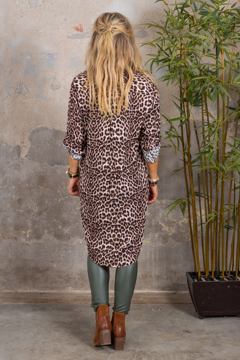 Aurora long shirt - Leopard - Brown
