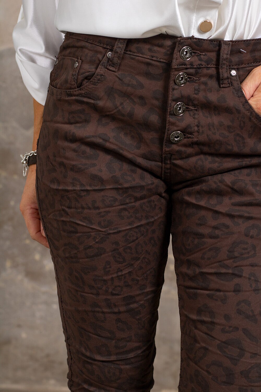 Pants 90089 - Leopard Print - Choco