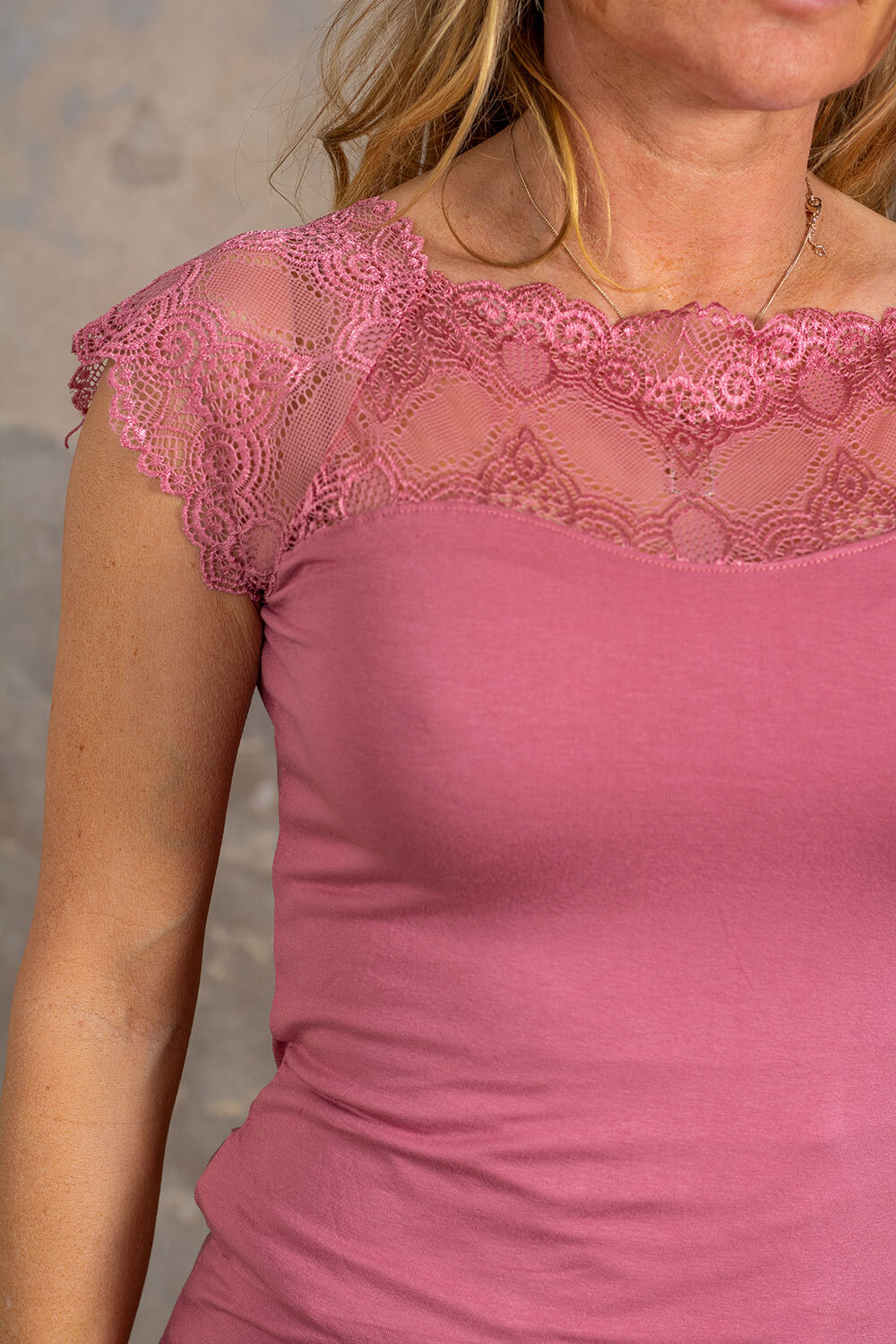 Charlotte Top - Lace - Old pink