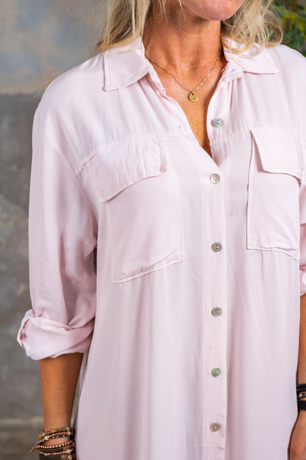 Elaine long shirt - Light pink