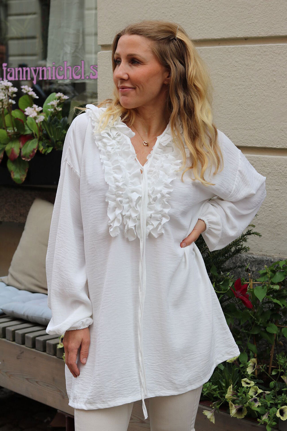 Elizabeth gizzard blouse - White