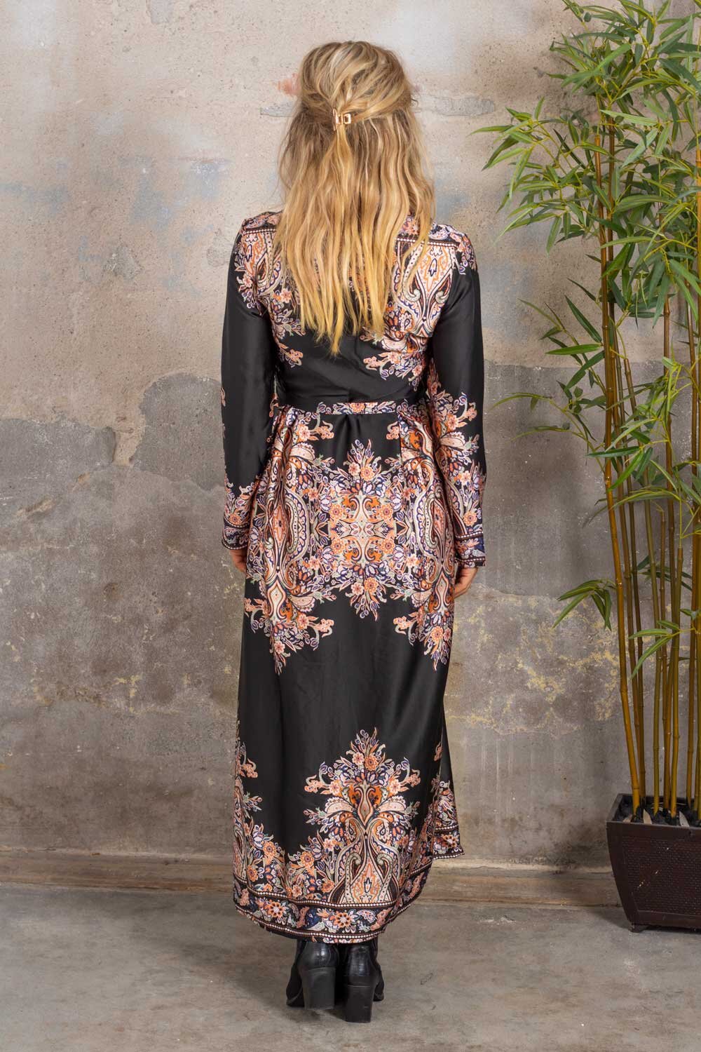 Emma Long shirt dress - Floral pattern - Black