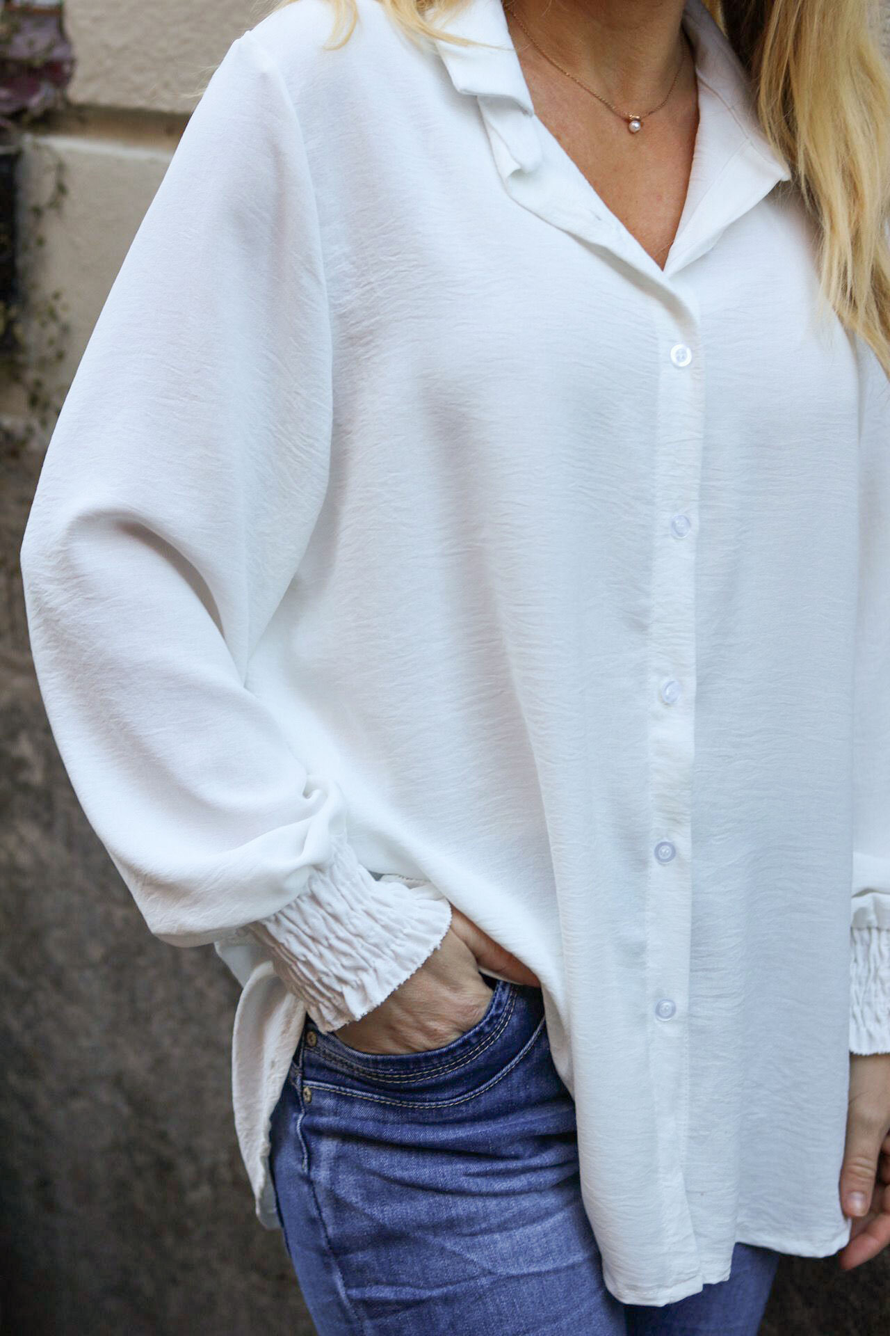 Fredrika Shirt - Elastic sleeves - Cream