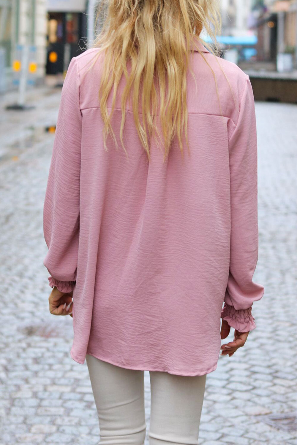 Fredrika Shirt - Elastic sleeves - Old pink