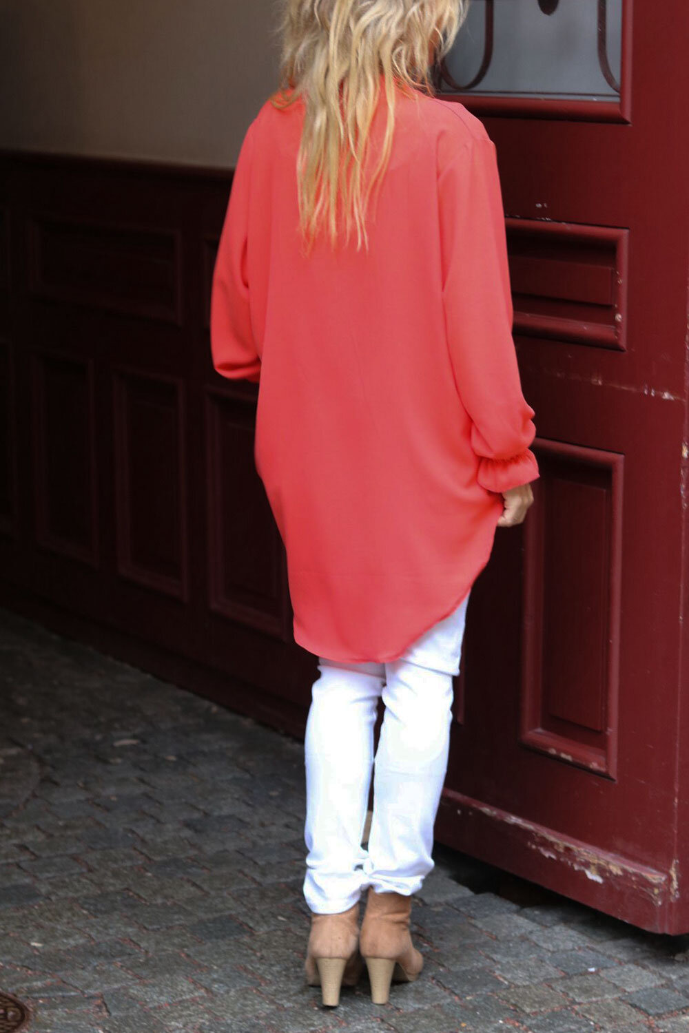 Gabby blouse - Elastic sleeves - Corall
