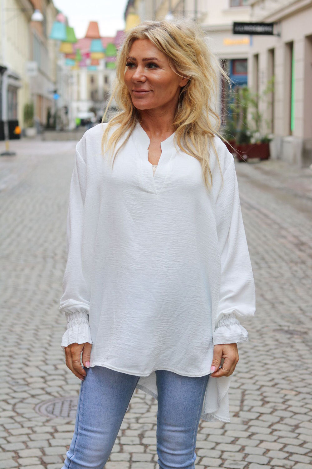Gabby blouse - Elastic sleeves - White