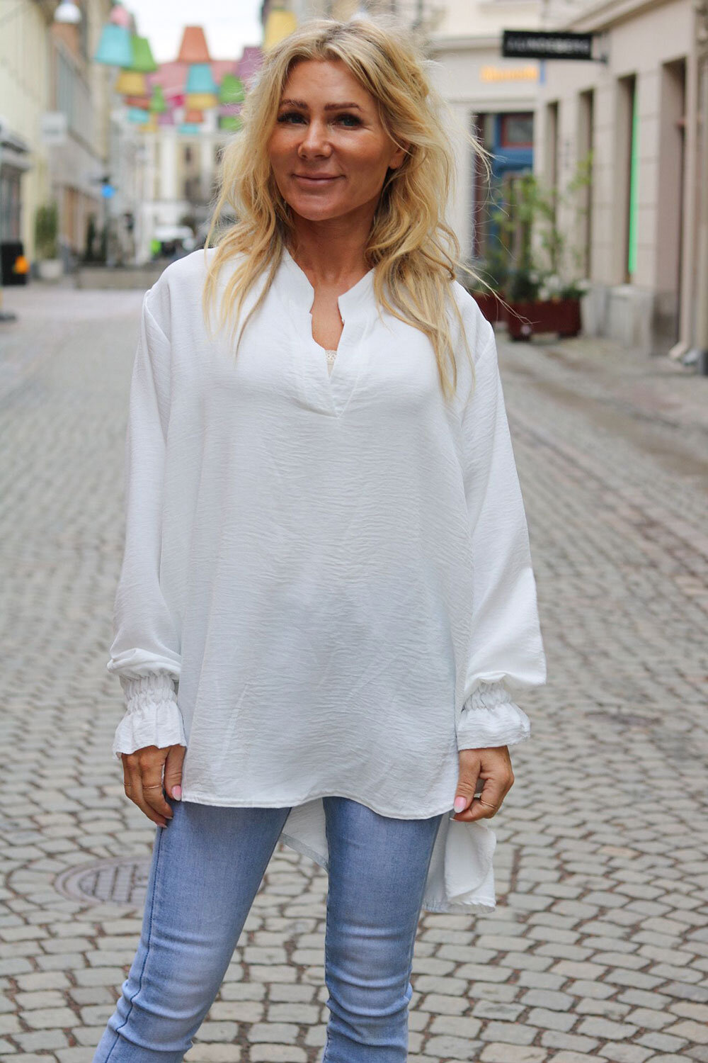 Gabby blouse - Elastic sleeves - White