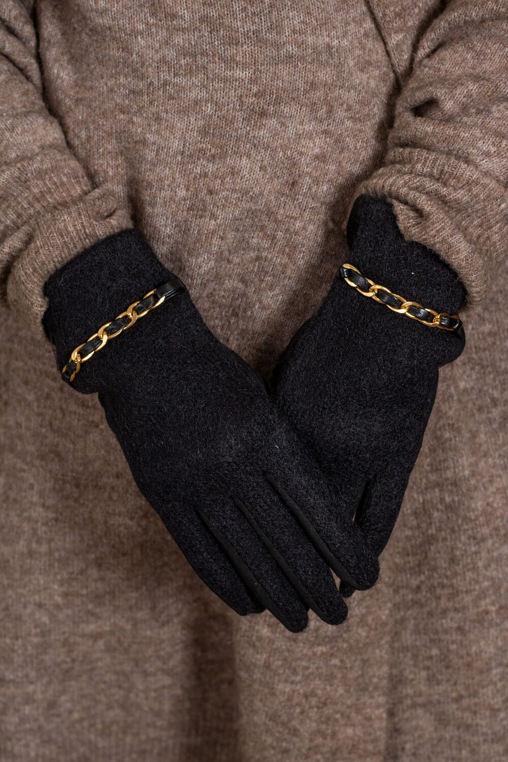 Gloves - Gold detail - Black