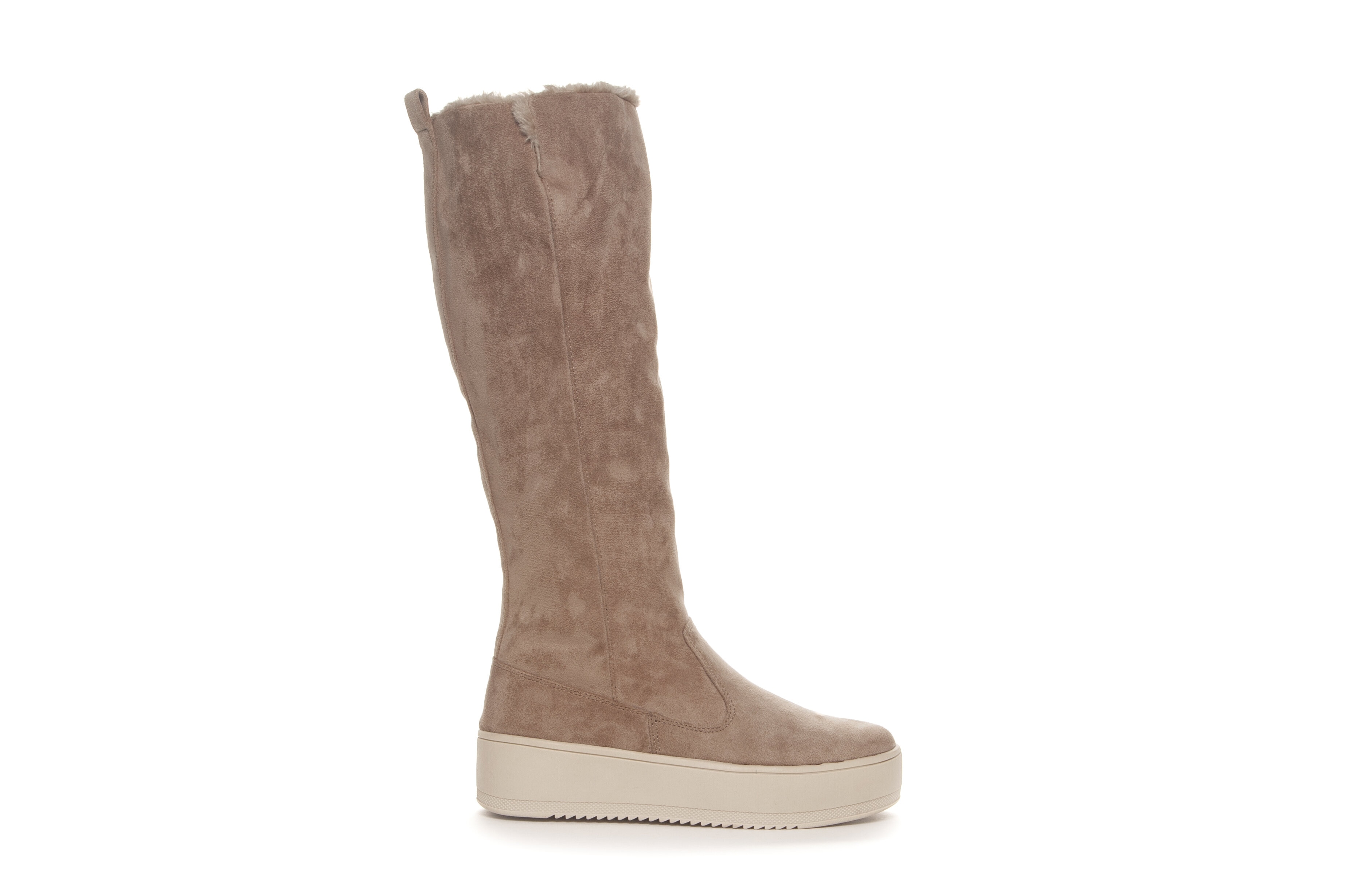 High boots in suede imitation - Beige