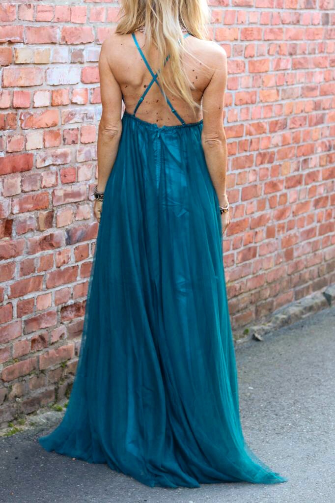 Jasmine long dress - Pearls - Turquoise