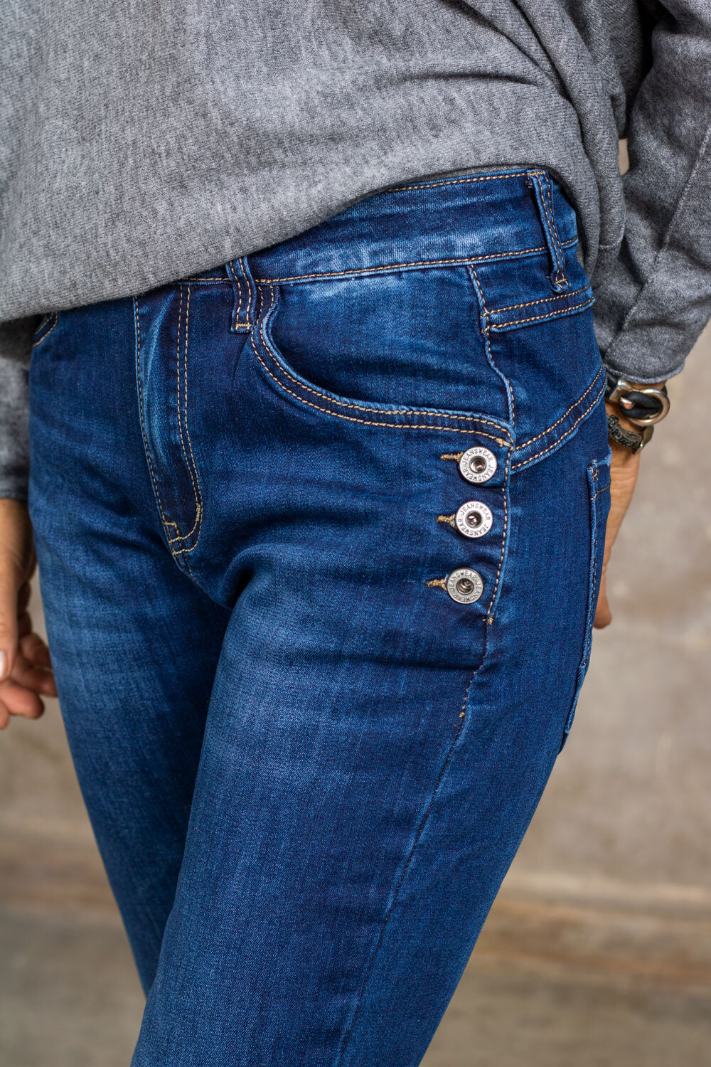 Jeans JW1531 - Buttons - Denim