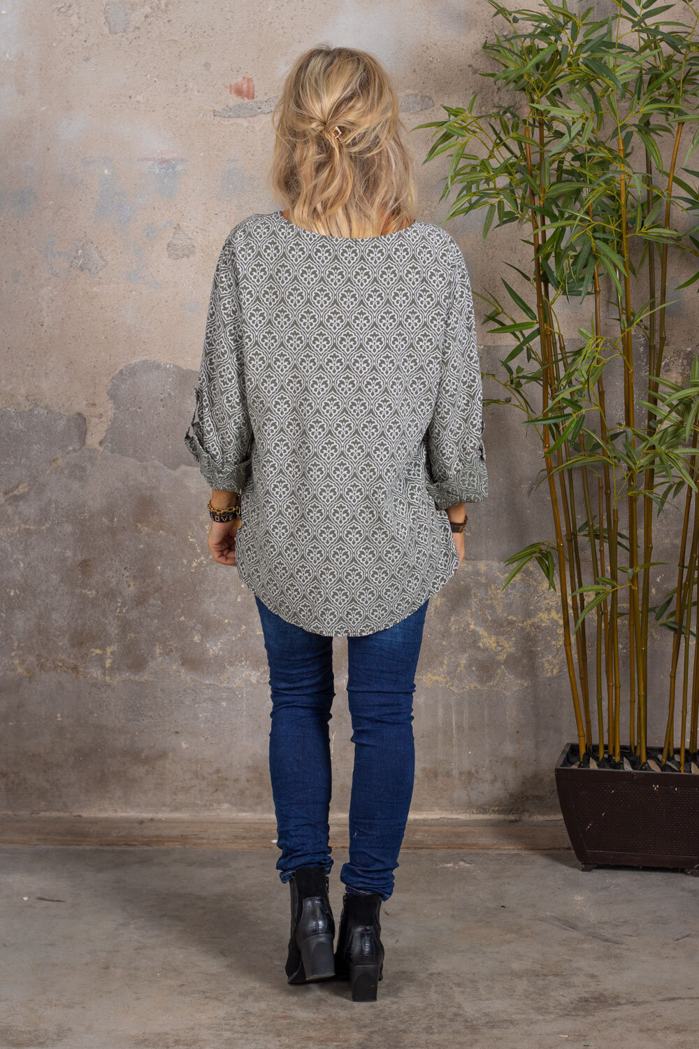 Jennifer blouse - Medallion pattern - Khaki