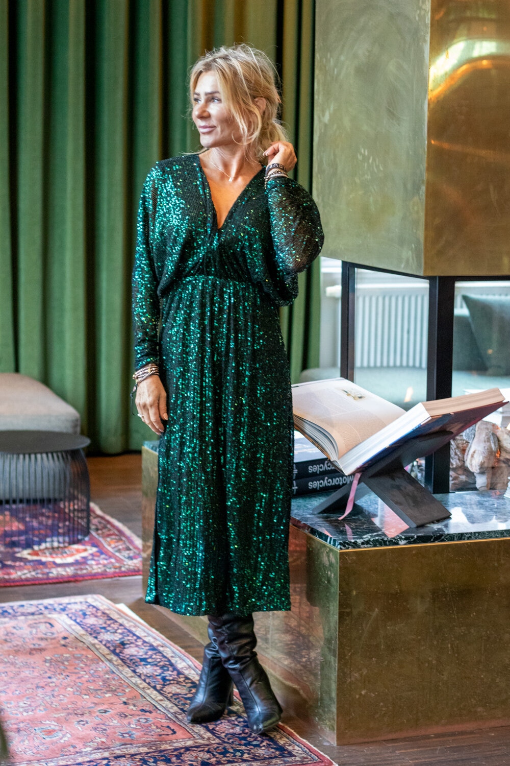 Jessie Sequin Dress - Emerald