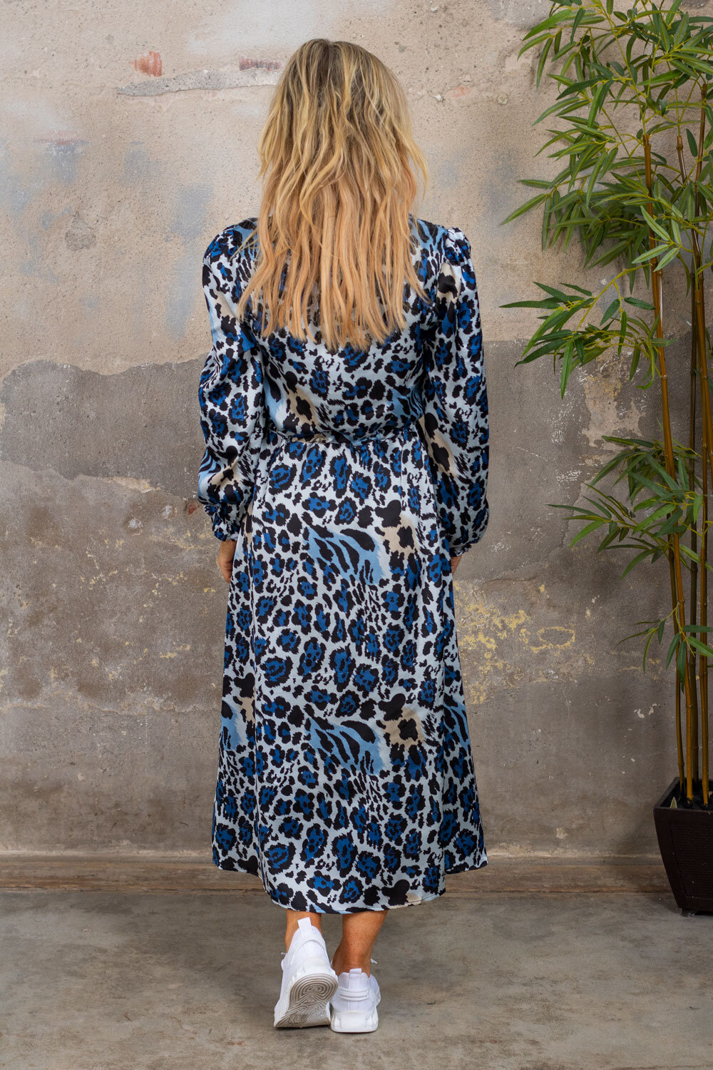 Jocelyn dress - Leopard pattern - Blue