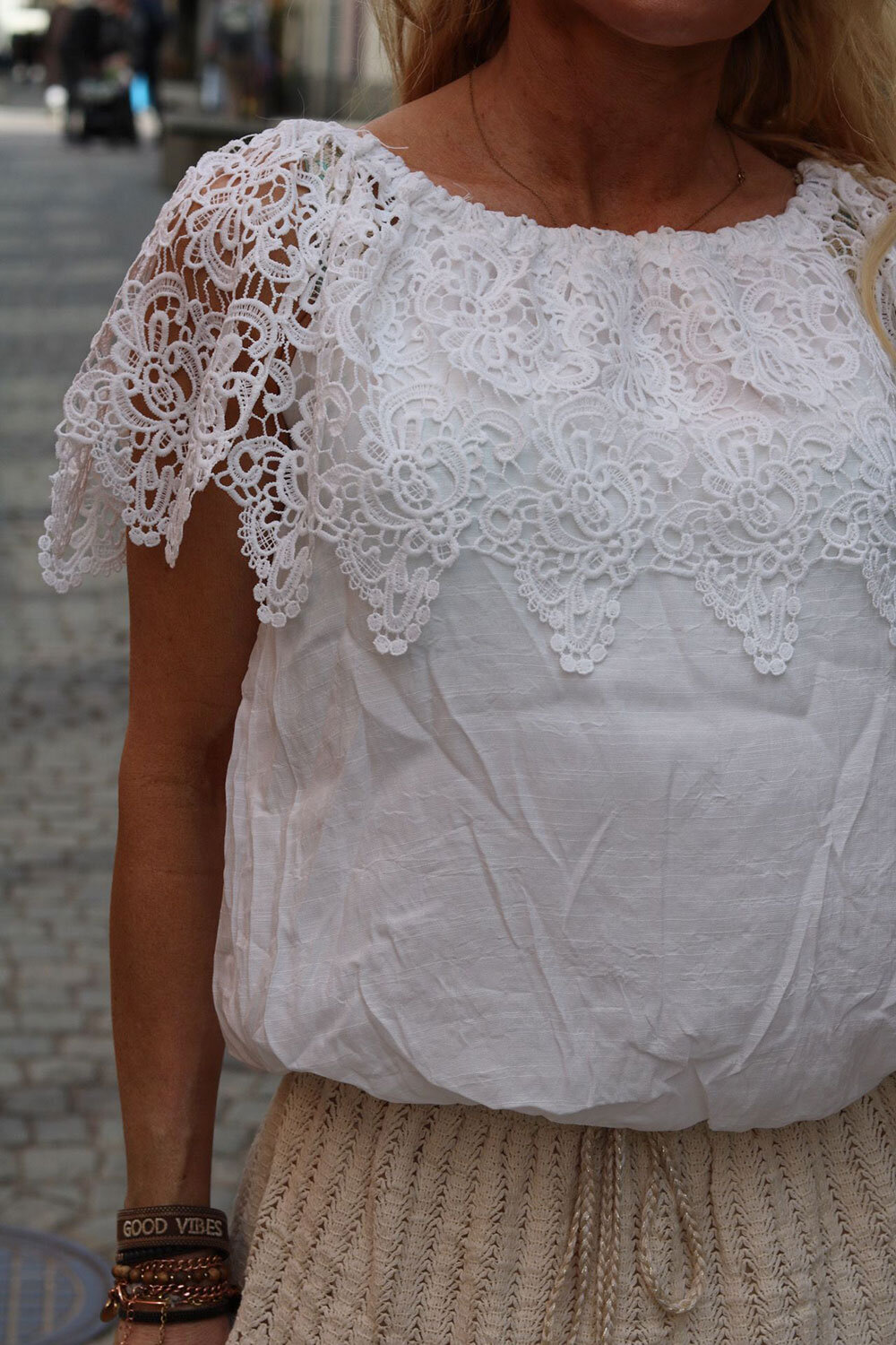 Juliette blouse - Lace top - White