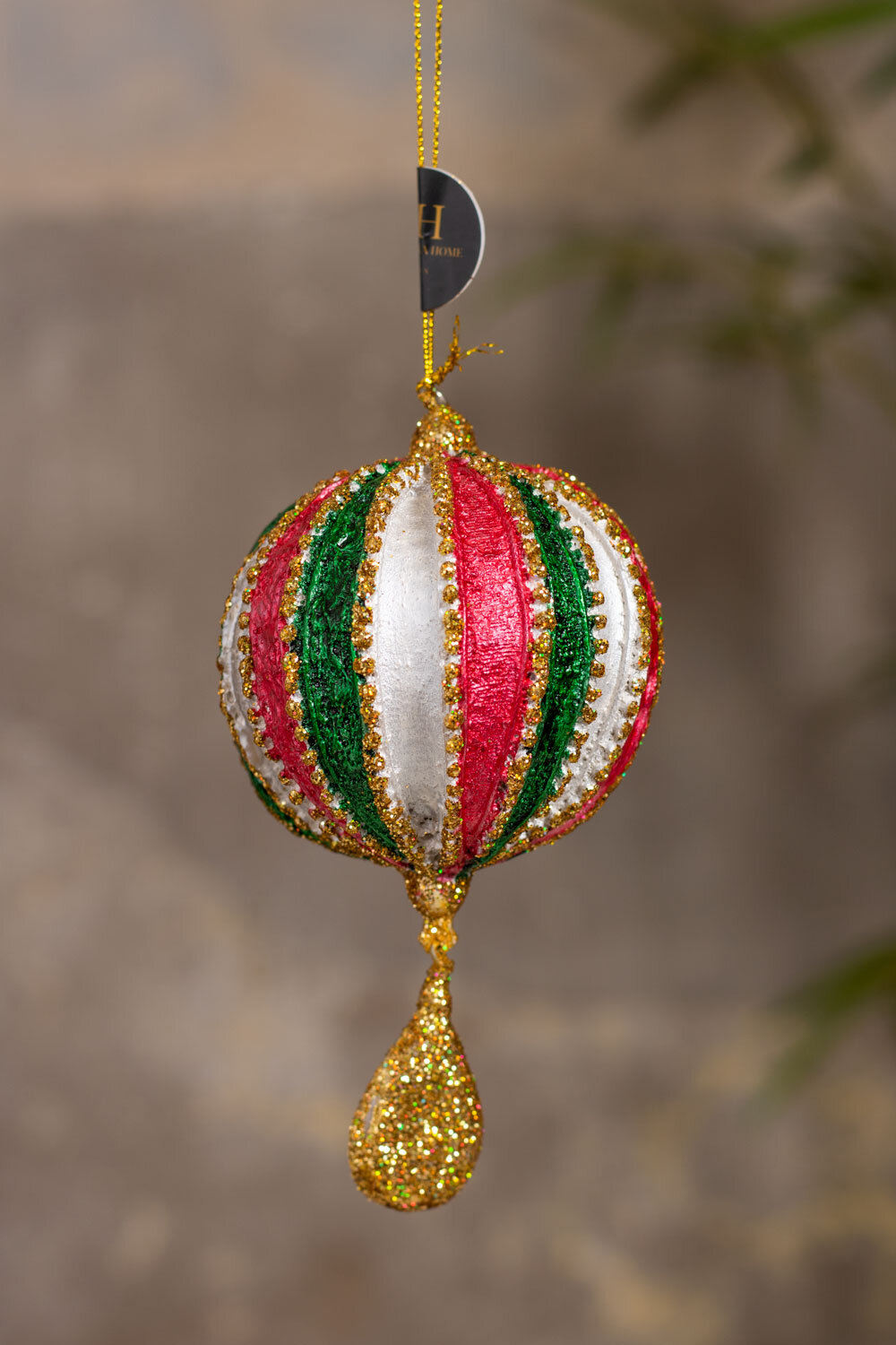 Christmas ball with pendant - White/Red/Green