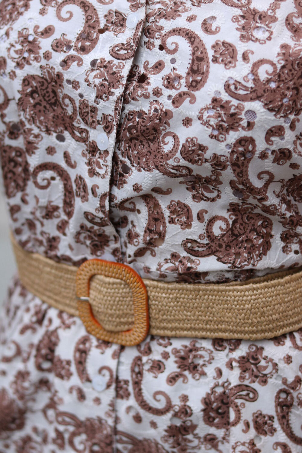 Karin dress - Paisley & Embroidery - Chocolate