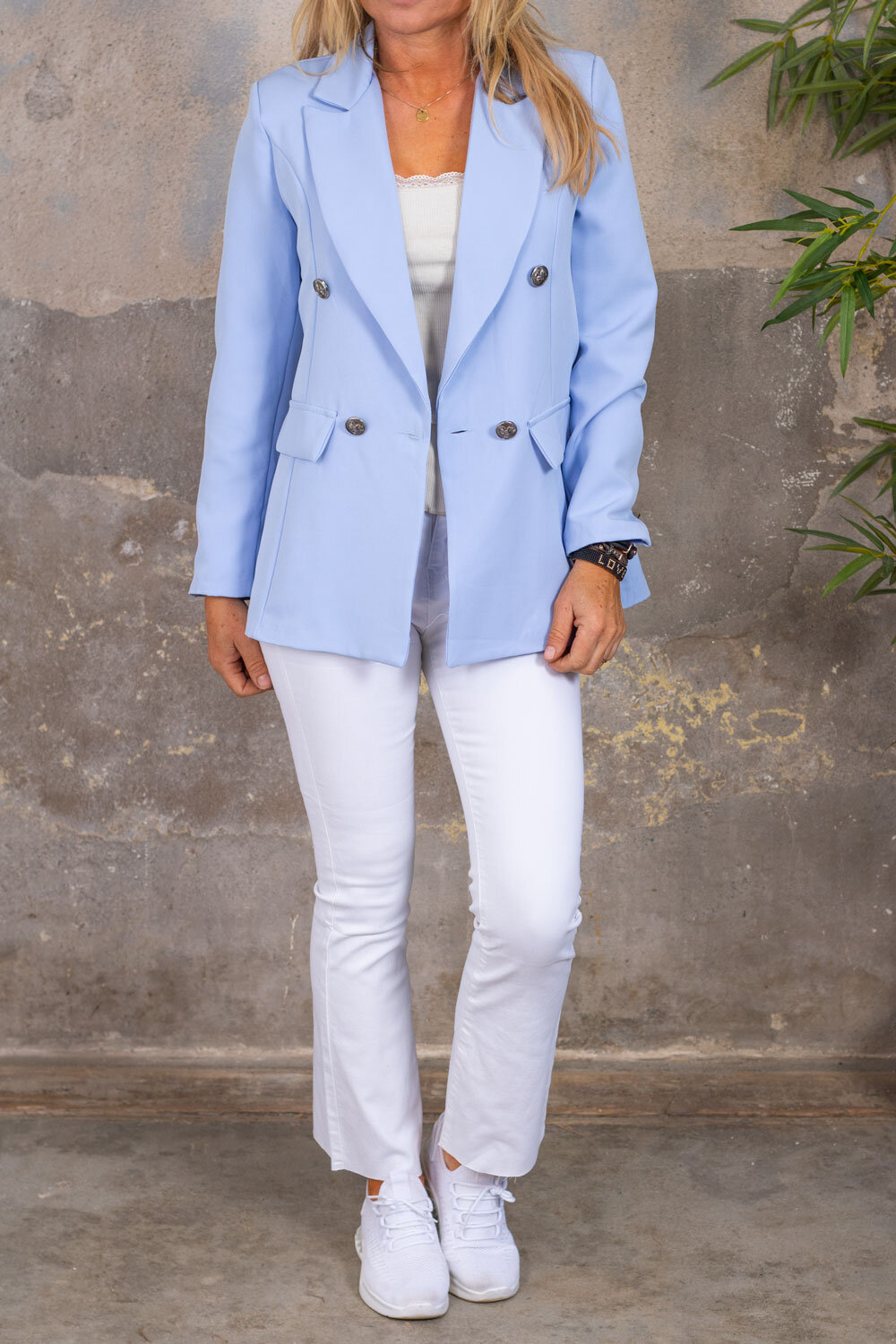Jacket with Buttons - Sky blue