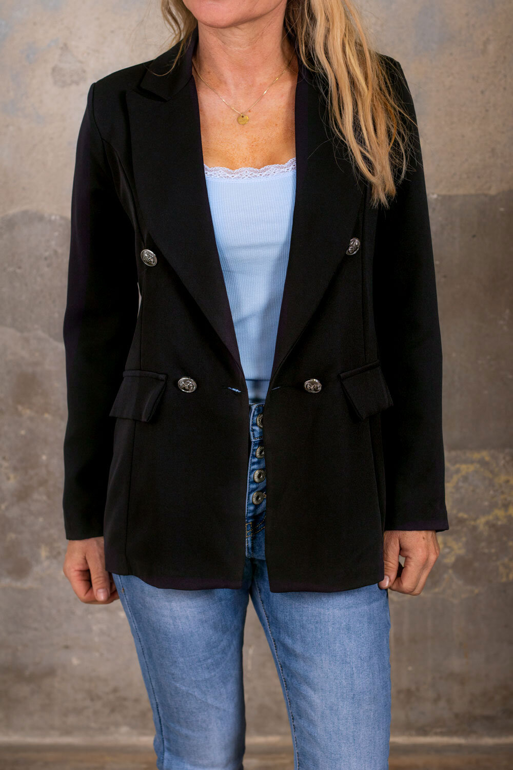 Second-hand sorting Jacket with Buttons - Black