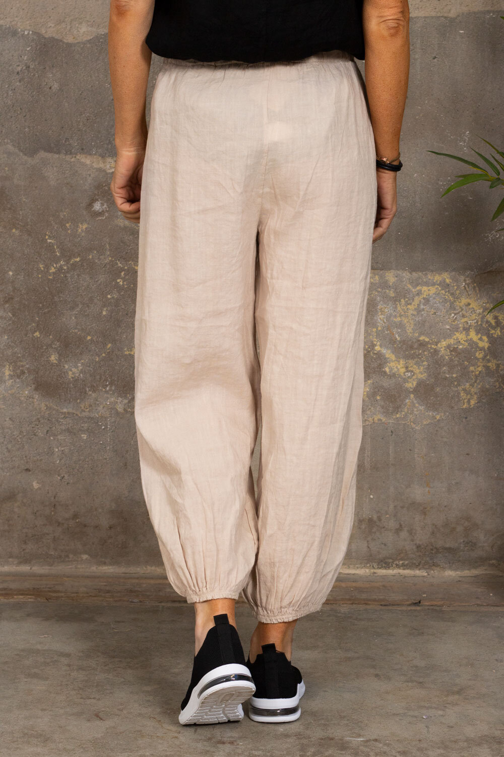 Linen pants - Pockets - Sand