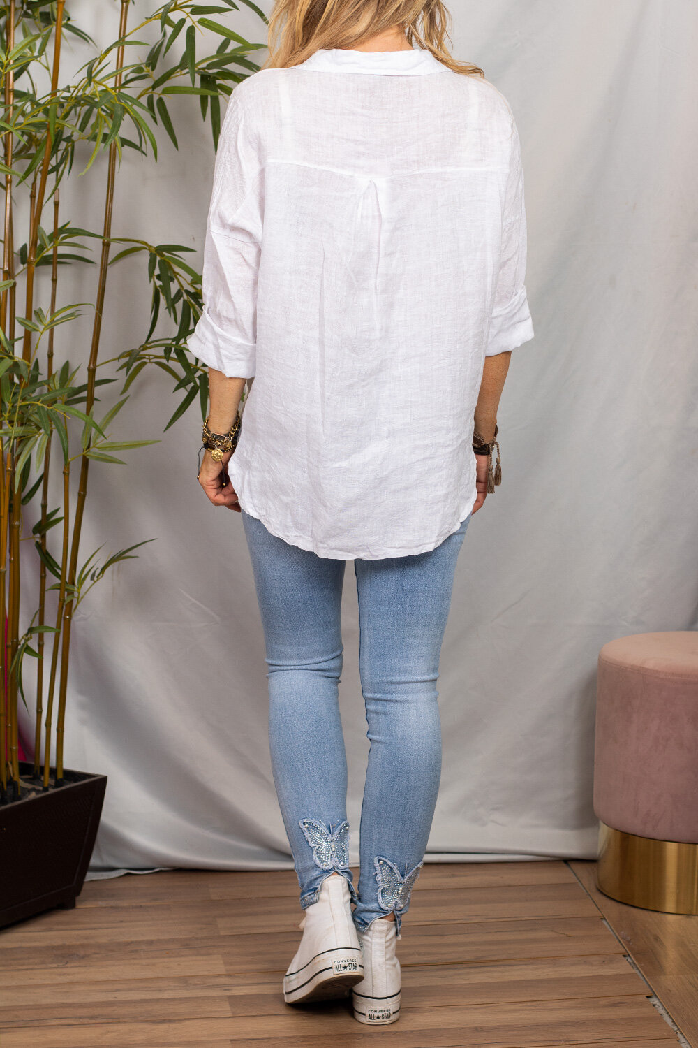 Mabel Linen Shirt - White