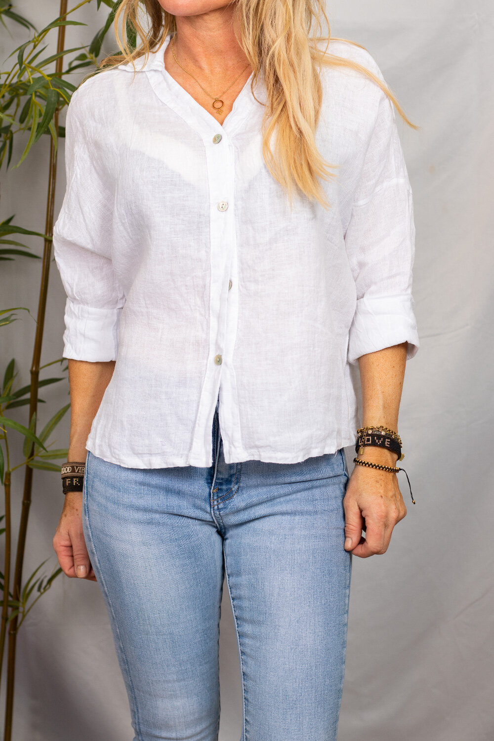 Mabel Linen Shirt - White