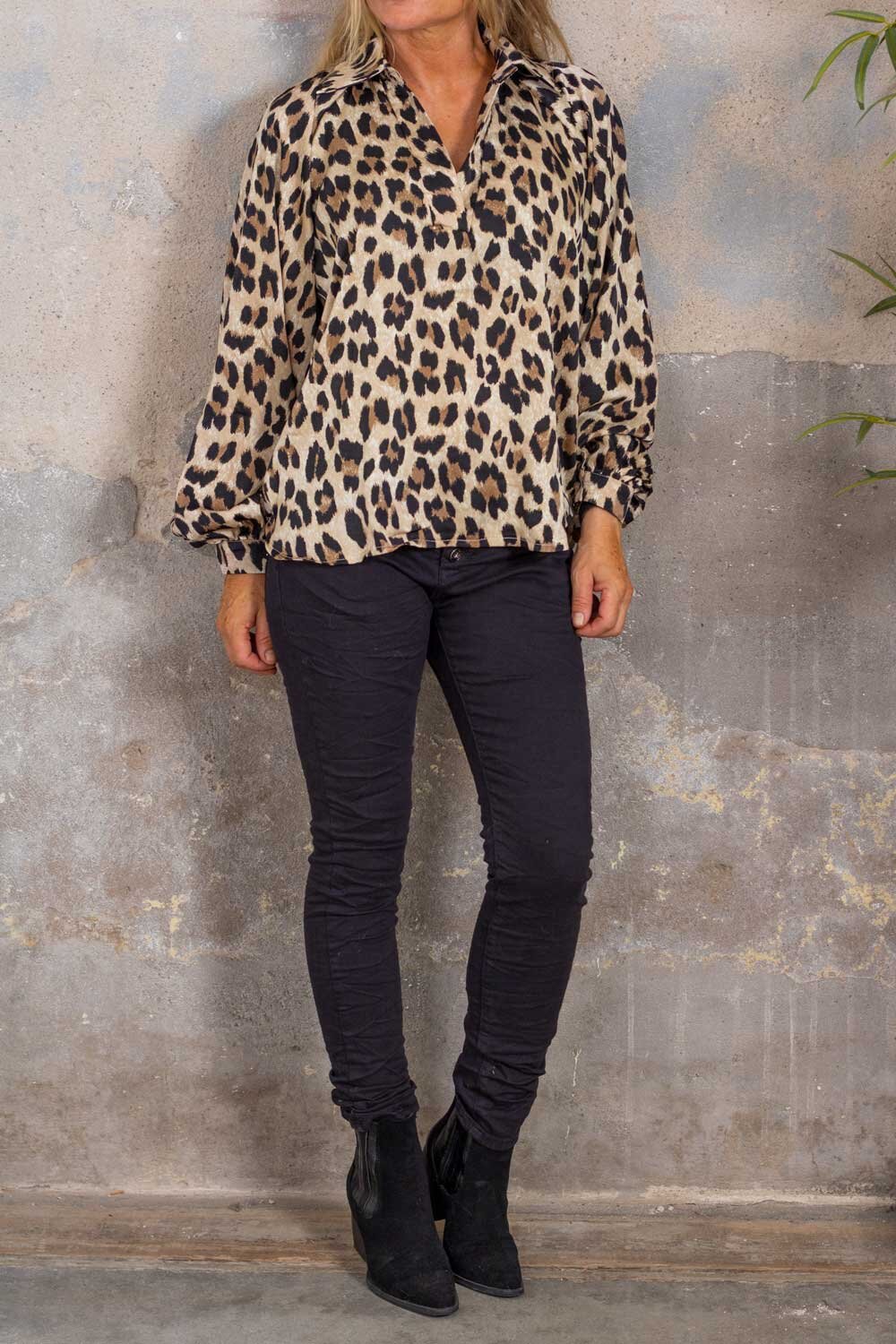 Marcia blouse - Leopard print - Brown