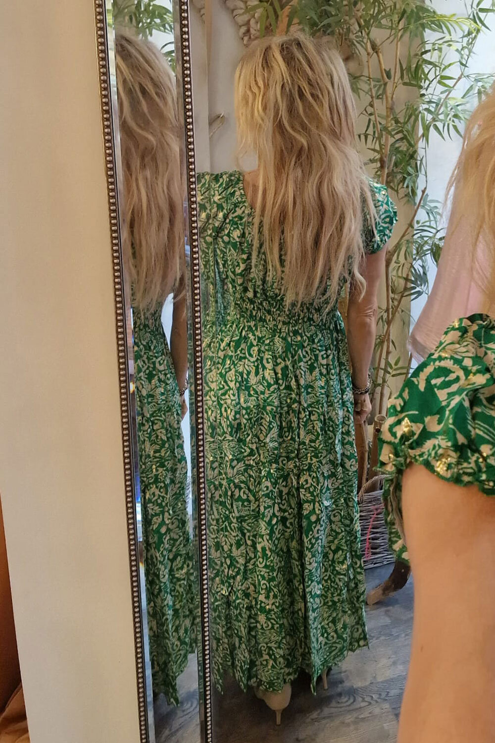 Meja long dress - Patterned - Green
