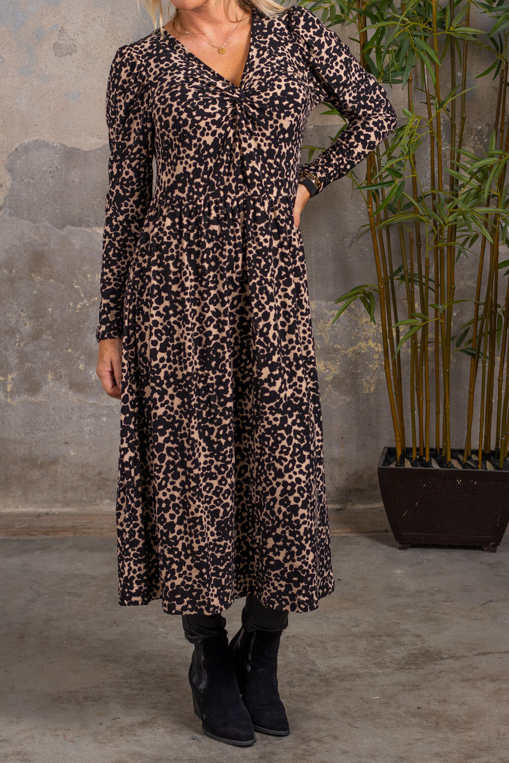 Melissa Soft Leopard dress - Taupe