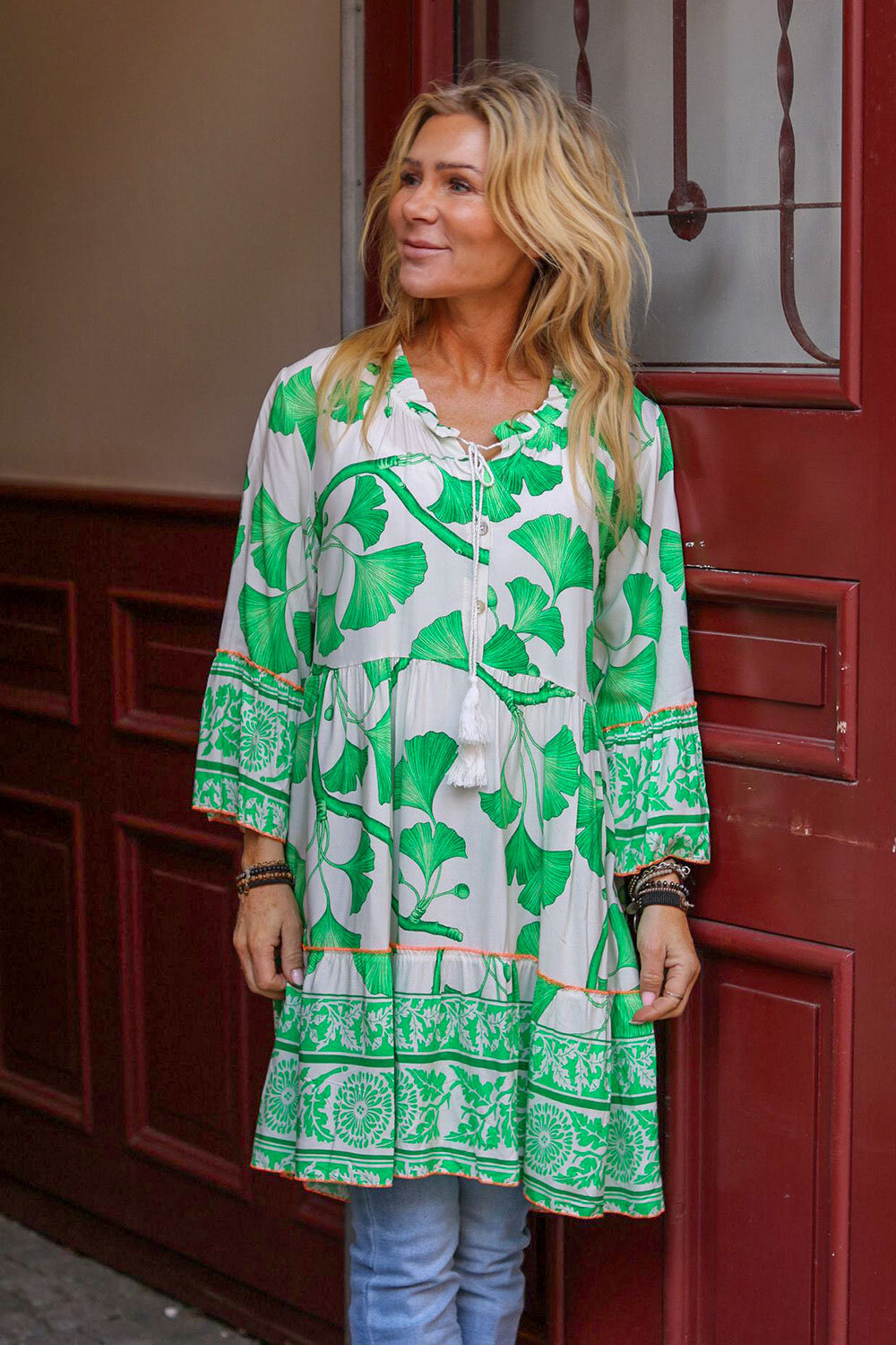 Miley Tunic - Ginkgo leaves - Green