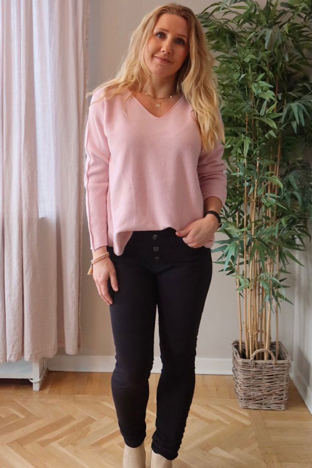 Molly v-neck sweater - Pink