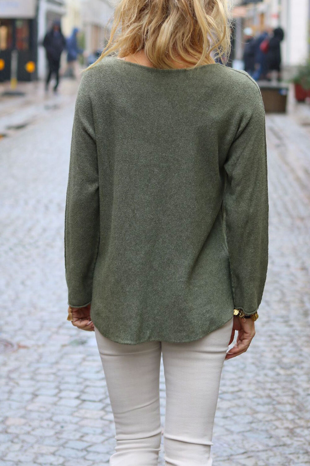 Molly v-neck sweater - Army green
