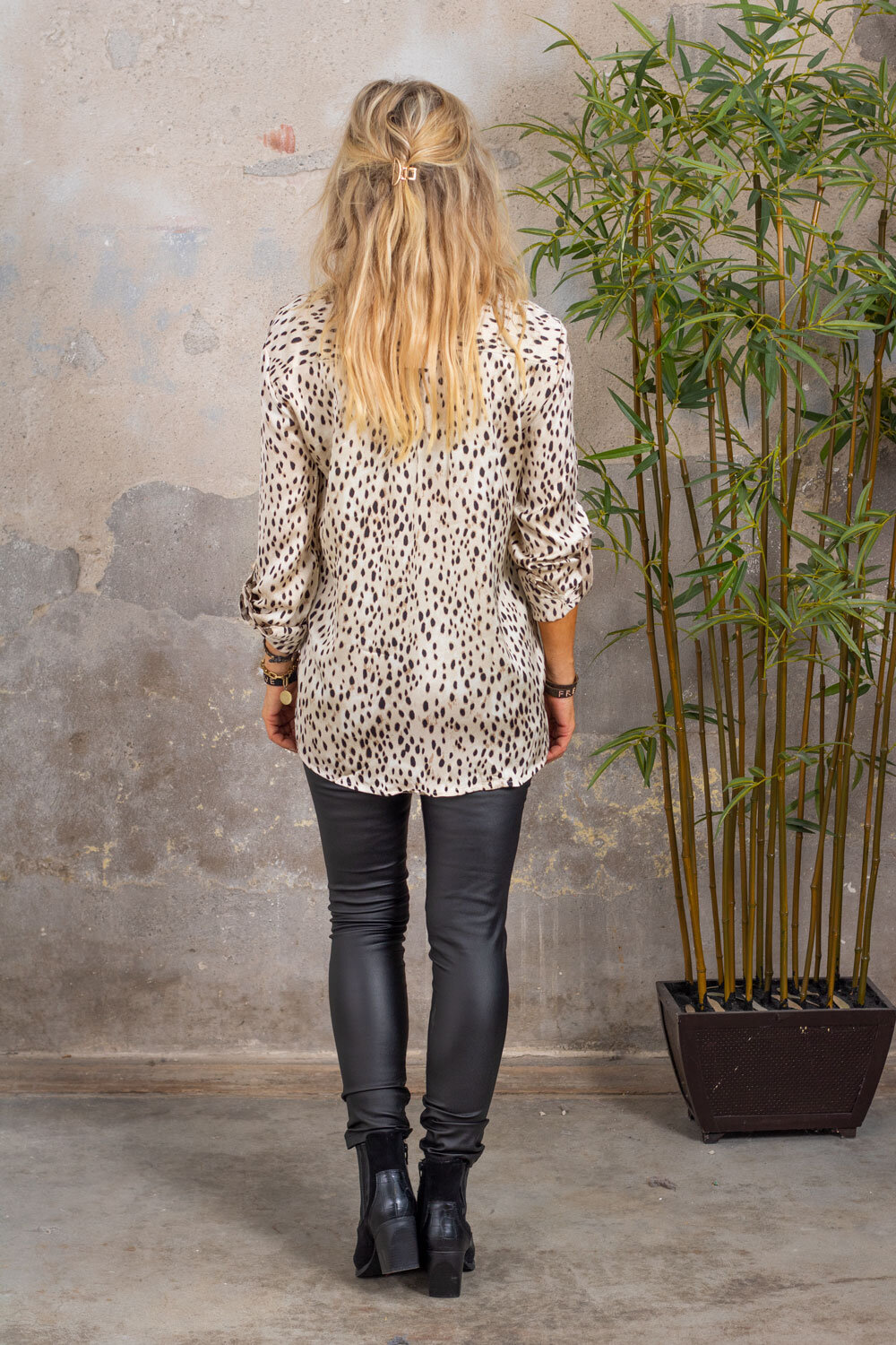 Pia Shirt - Leopard pattern - Beige