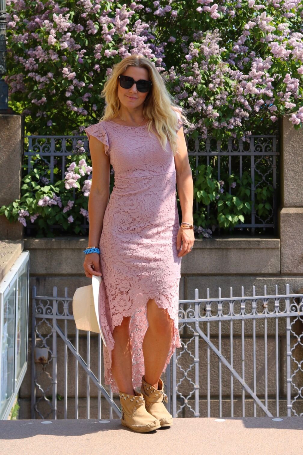 Rachel Lace Dress - Antique Pink