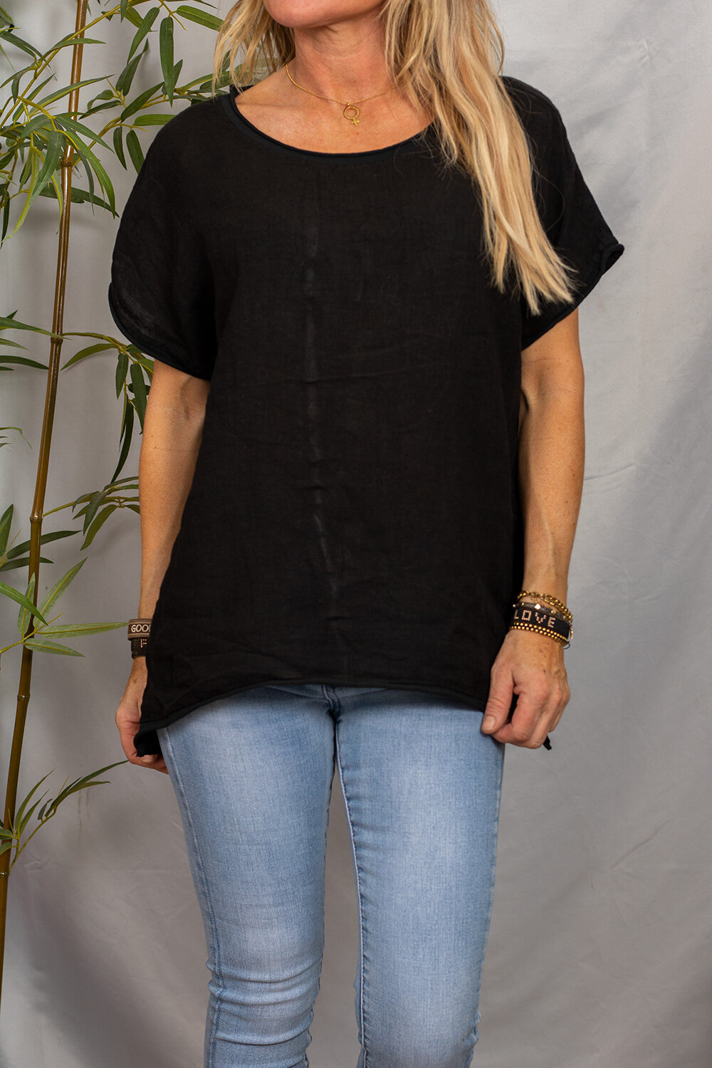 Ronja top - Linen fabric - Black