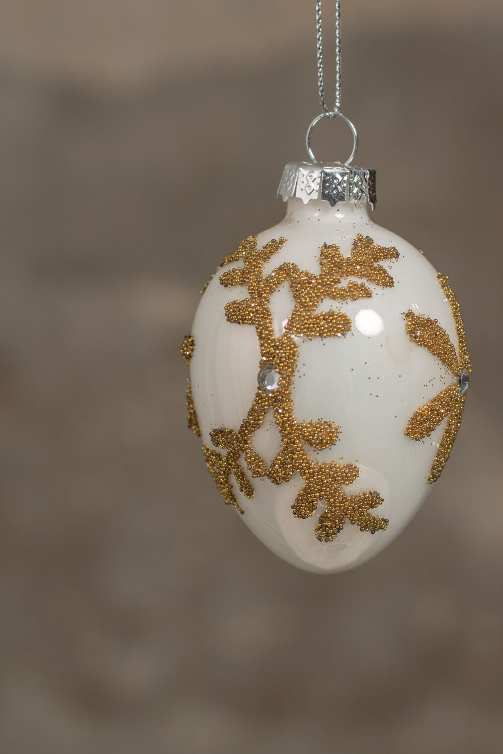 Small Christmas balls - 2-pack - Gold/White