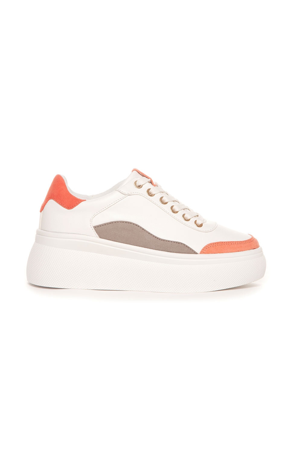 Sneakers Plateau - White/Corall