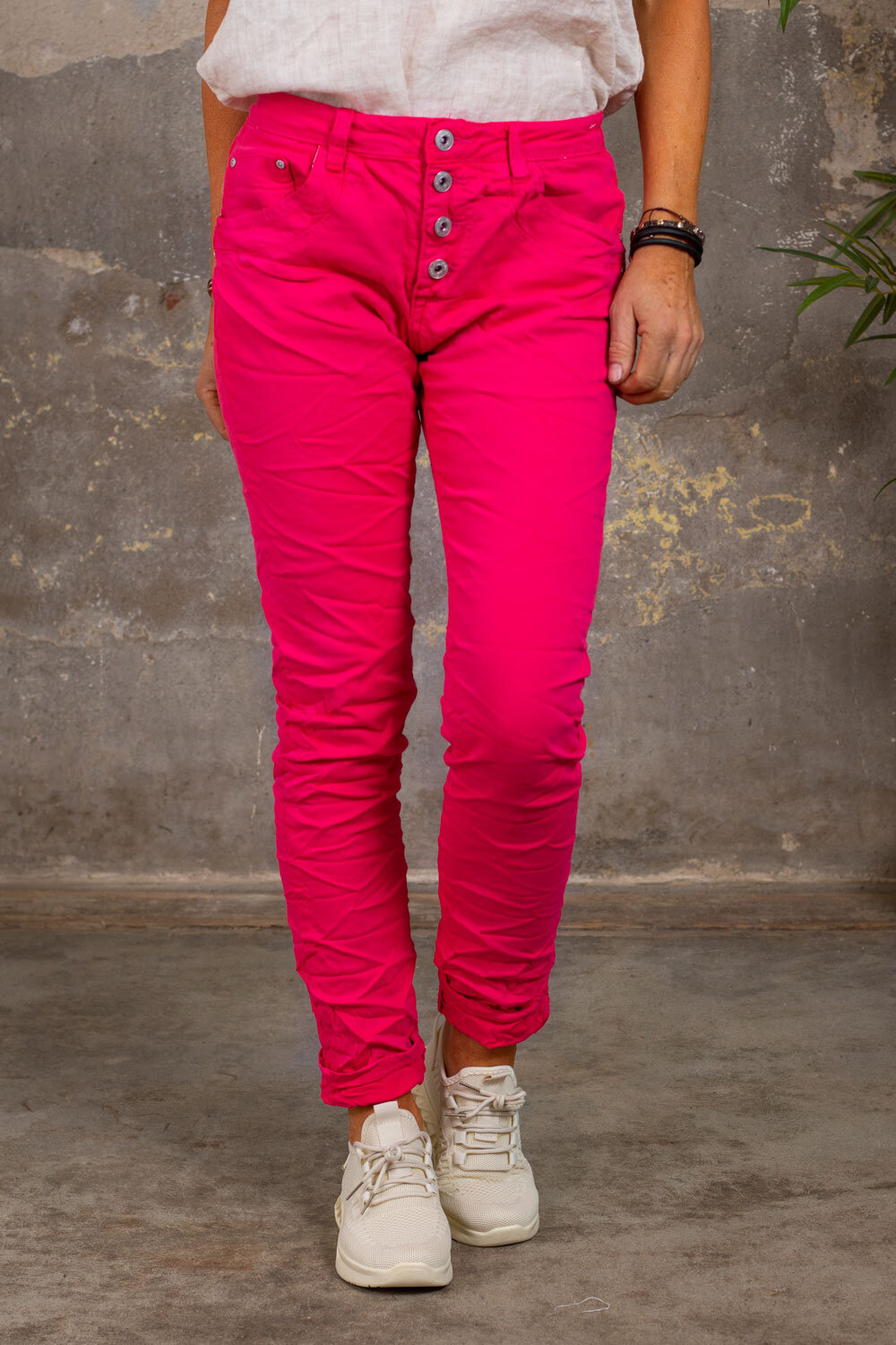 Stylish trousers 90073 - Raspberry