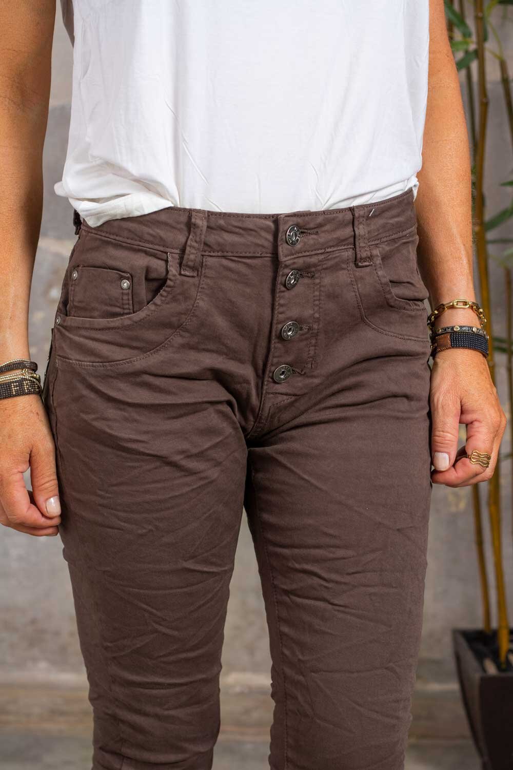 Stylish trousers 90073 - Choco