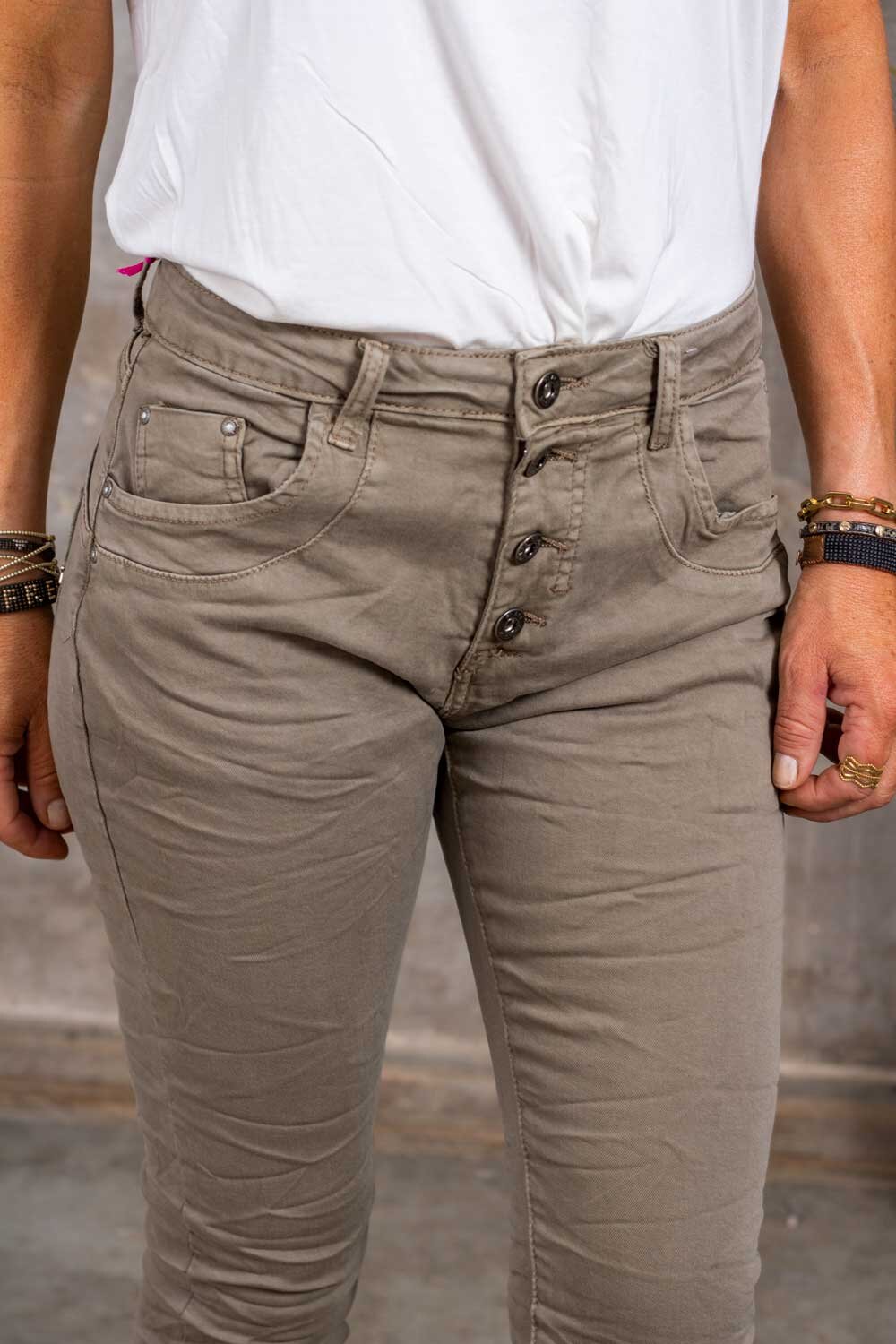 Stylish trousers 90073 - Taupe