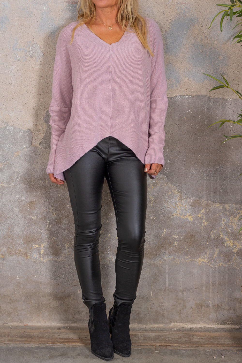Stevie Knit Sweater -  Cuff Sleeves - Dusty pink