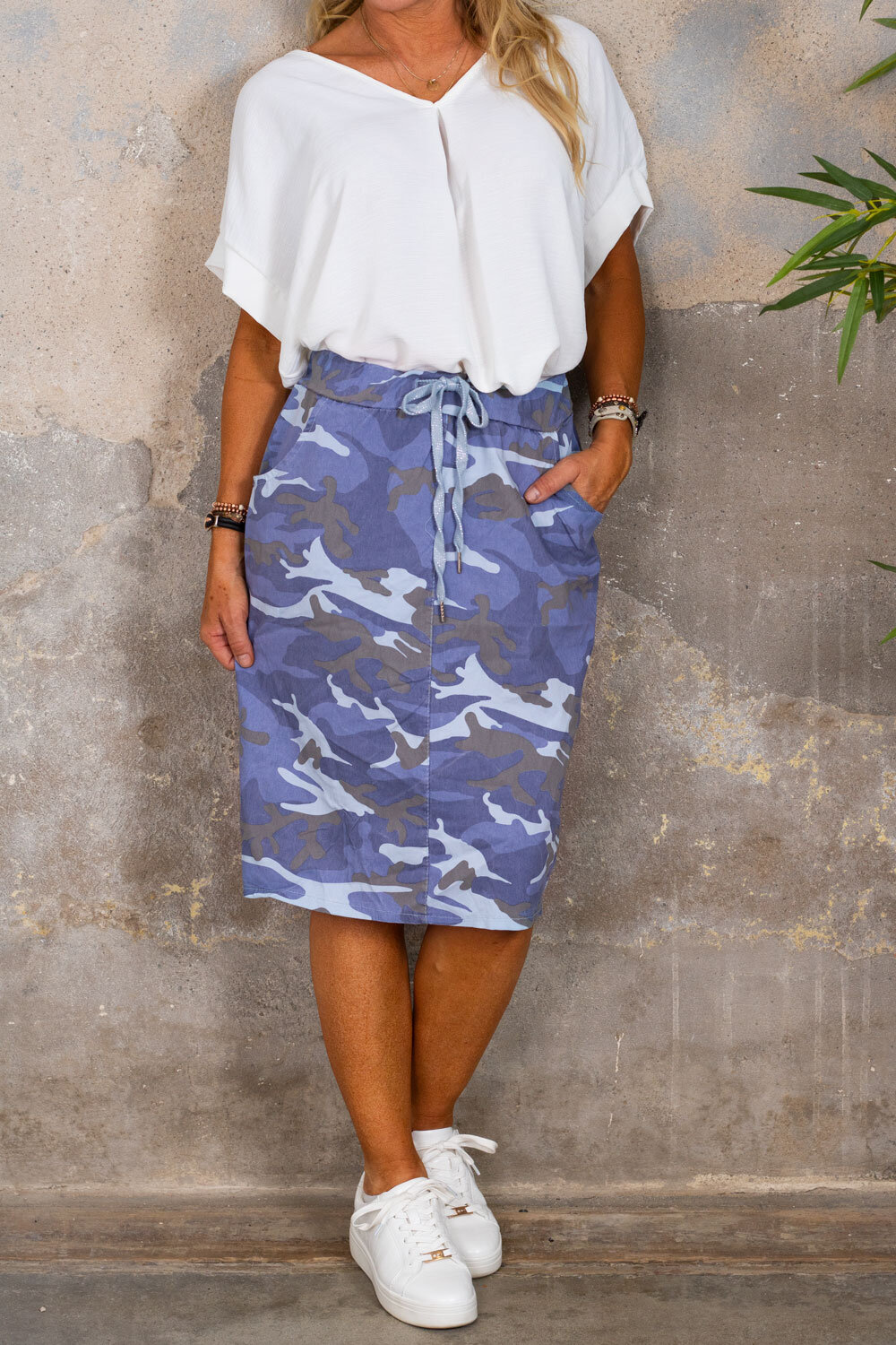 Stretch skirt - Camouflage - Blue