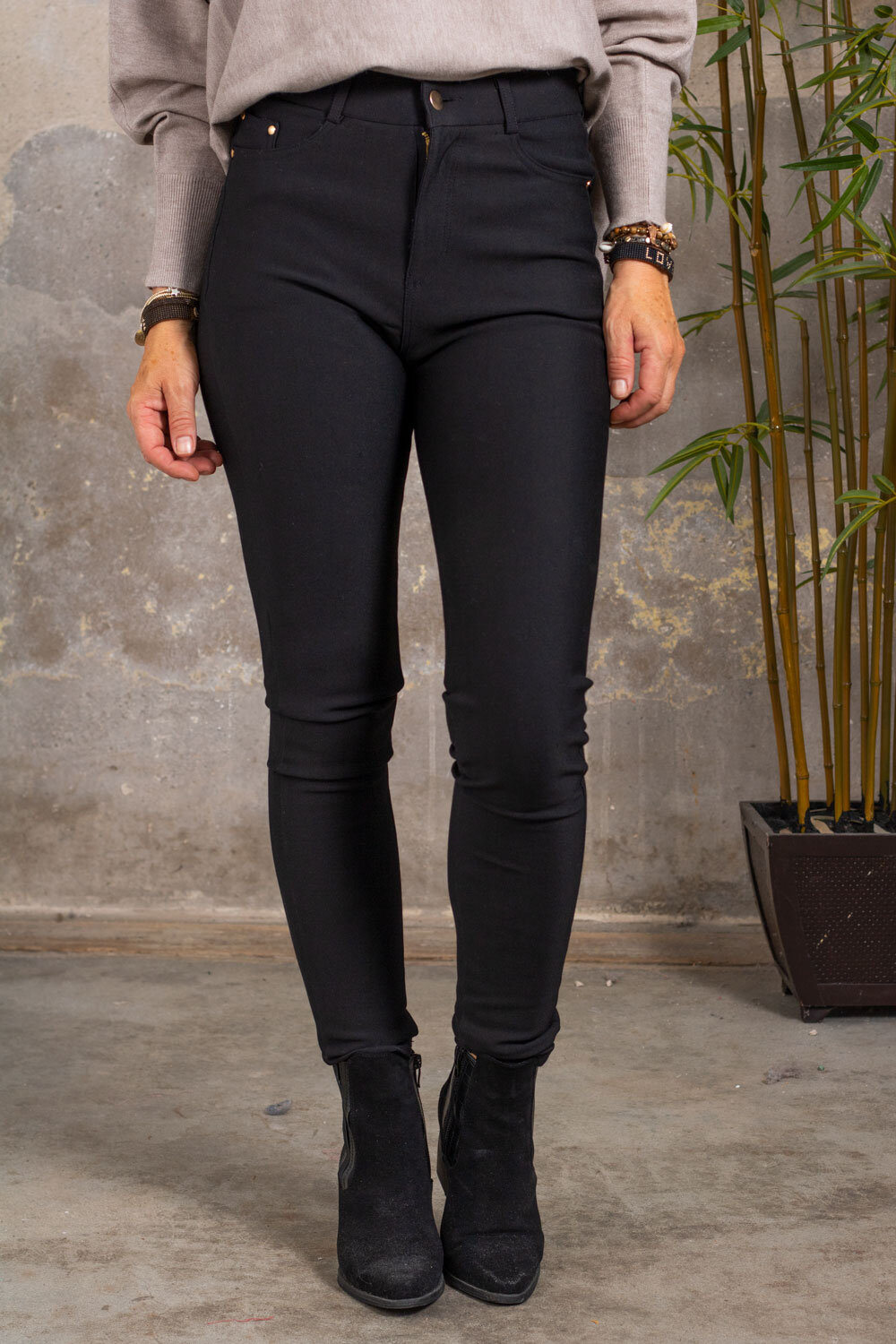 Stretchy fine trousers 1268 - Black