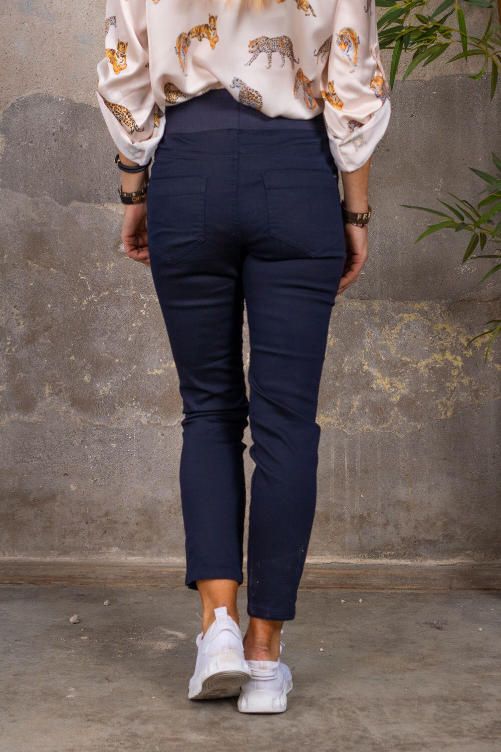 Treggings with Buttons - Navy