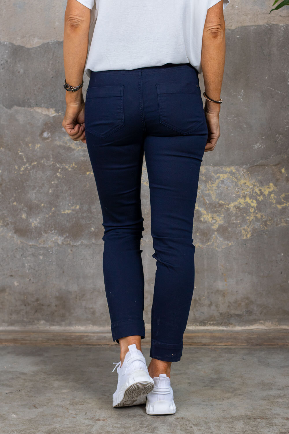 Treggings with Slits - Navy